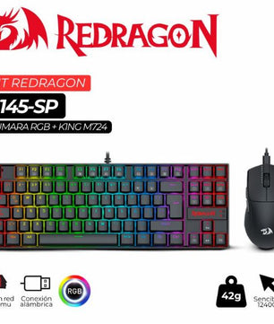 COMBO REDRAGON S145 TECLADO KUMARA K552 RGB + MOUSE K1NG M724