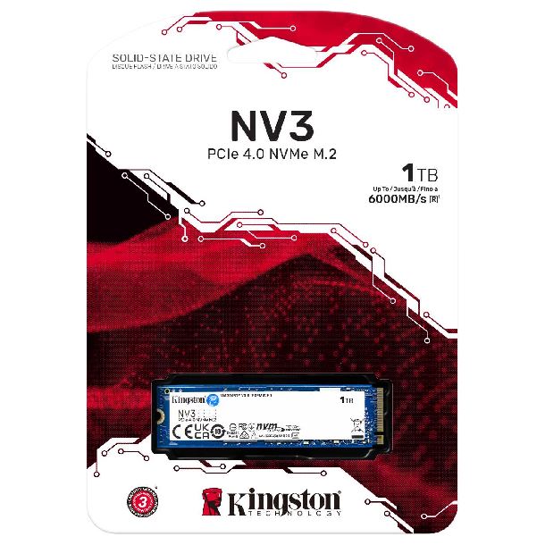 HD SSD 1TB KINGSTON SNVS NV3 M.2 NVME GEN4 6000MBS 2280