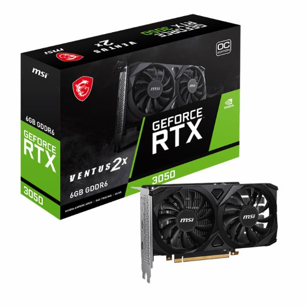 PLACA DE VIDEO GeForce RTX 3050 6GB MSI VENTUS 2X OC