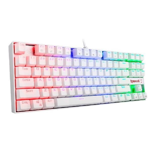 TECLADO GAMER REDRAGON KUMARA K552 RGB WHITE - SWITCH RED ESPAÑOL