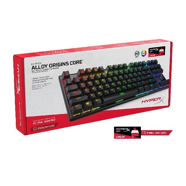 TECLADO HYPERX ALLOY ORIGINS CORE TKL HX RED SW ENGLISH 4P5P3AA